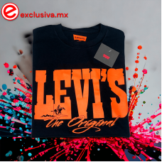 PLAYERA Levis Modelo Original Negro Naranja (ORIG_NEGNAR)